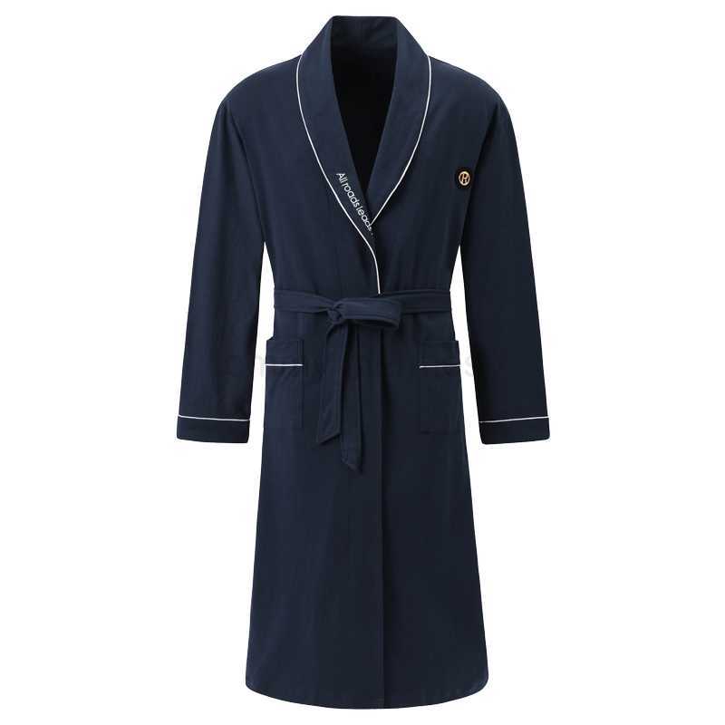 Large size 4XL autumn and winter new mens long robe high-quality mens long robe with bathroom mens tight fitting cotton luxury pajamasW240719 1 W25071