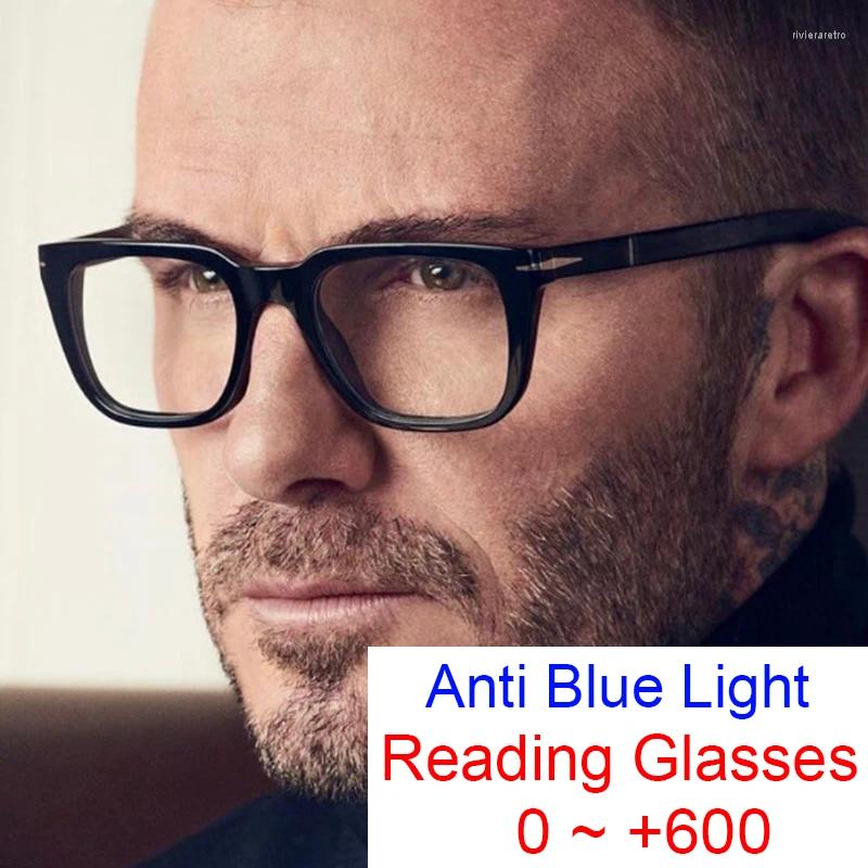 Sunglasses 2024 Classic Men&#39;s Square Reading Glasses Fashion Brand Designer Clear Lens Presbyopia Magnifying Anti Blue Light 0- 6.0