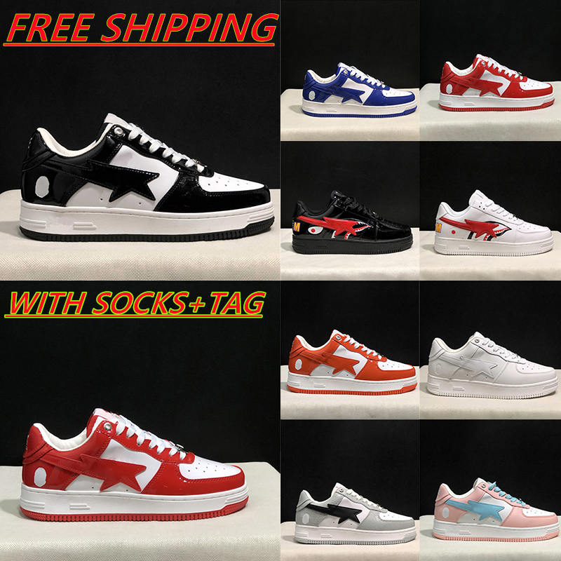 Classic Designer Running Shoes Sta Star Black White Patent Leather Grey Peach Men Women Trainer Jogging Sneakers Free Shipping Man Casual Sports