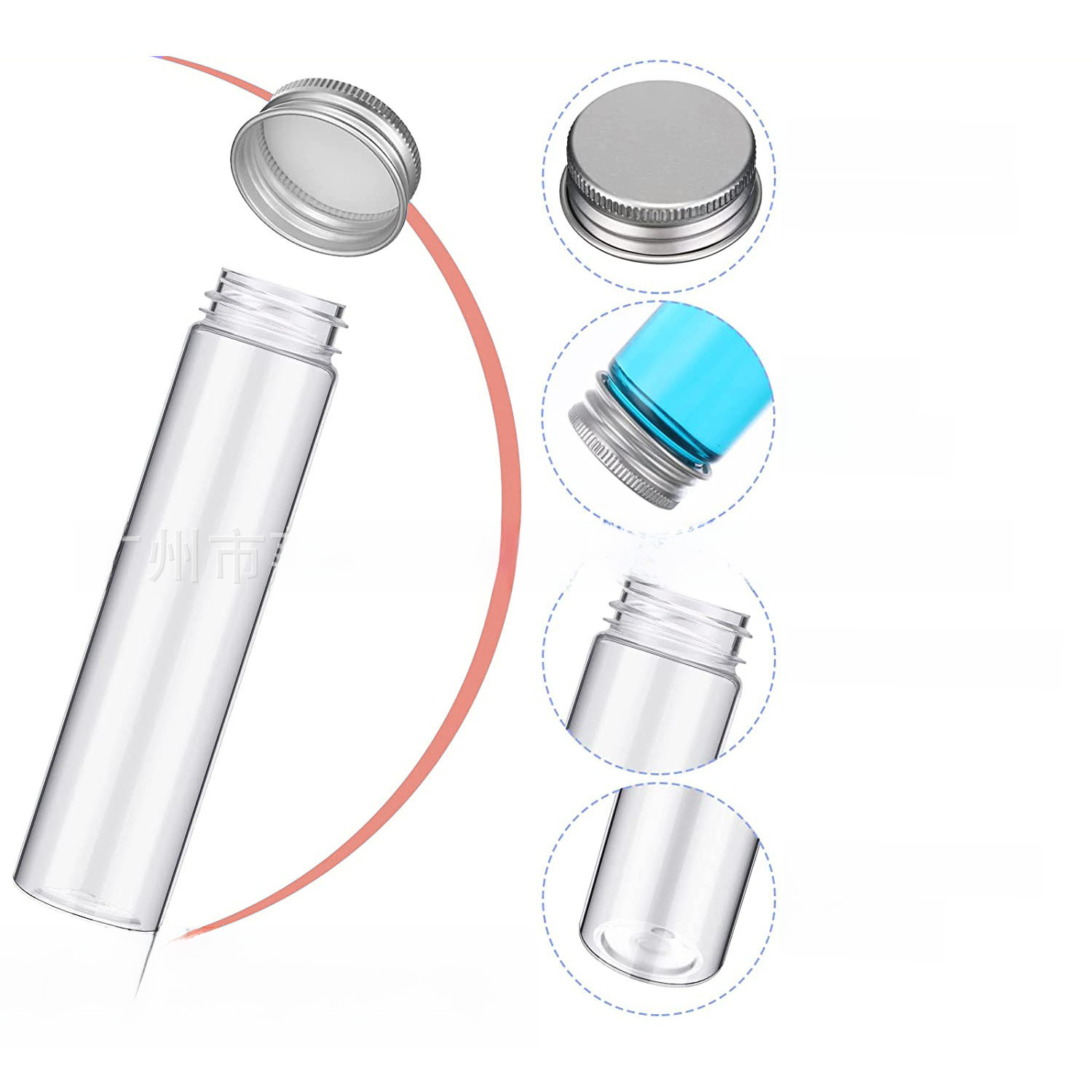 Spot supply of 110ml PET candy bottle transparent plastic flat bottom test tube