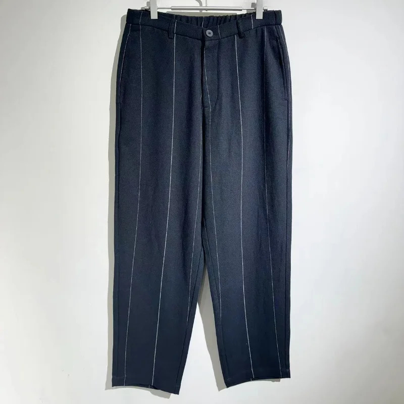 Top Quality BV Striped Linen Cotton Business Suit Pant Trousers for Men Pants Streetwear Techwear Tracksuits Mens Clothing 240712