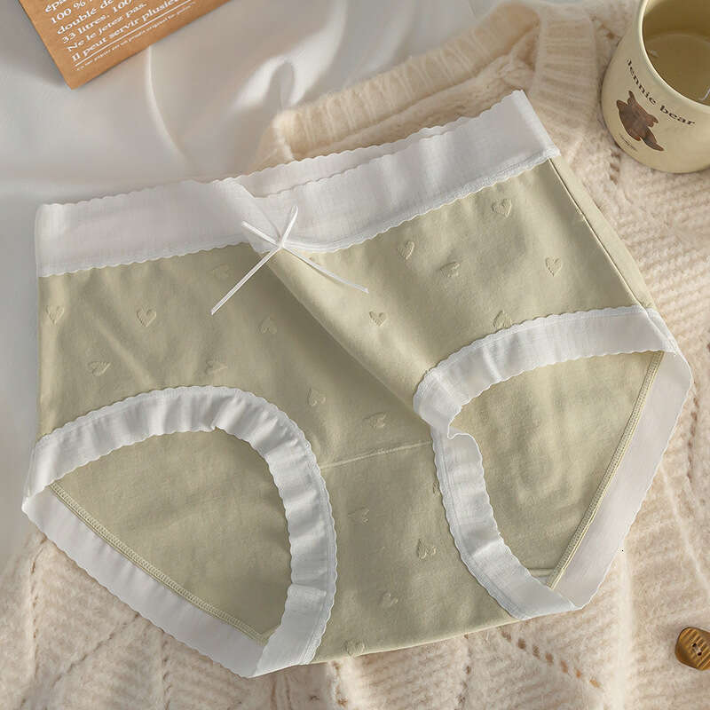 5A Antibacterial Cotton Comfortable Breathable Love Cute Girls' Lace Edge Non Trace Women's Underwear Women Underwear Underwear Women Calzon