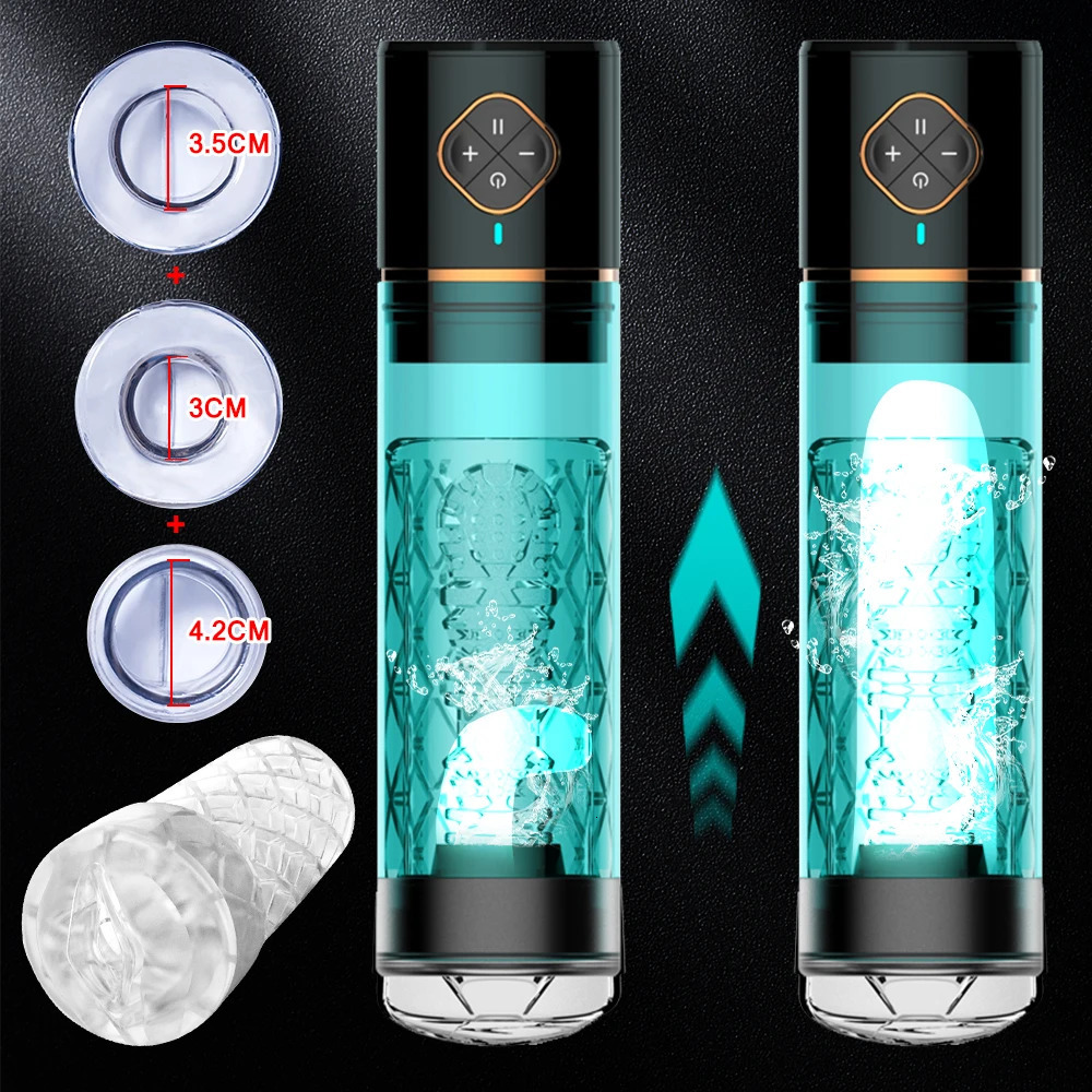 Waterproof Electric Penis Pump Vacuum Enlargement Extend Endurance TrainerPenis Trainer Dick Sex Toys for Men 240711