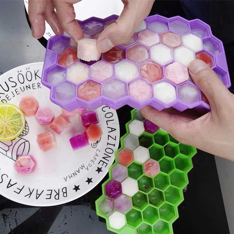 37 Grid Silicone Ice Maker Removable Lids Ice Tray Mold Whiskey Cocktail Accessories Grade Silicone Ice Cube Maker ToolsM240719