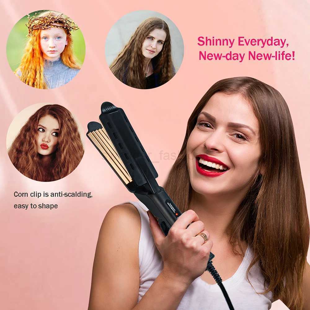 Ceramic Hair Curler Corrugated Curling Iron Electric Hair Crimper Wave Corn Irons Curling Wand Styling Tools Corrugation CurlerB240719