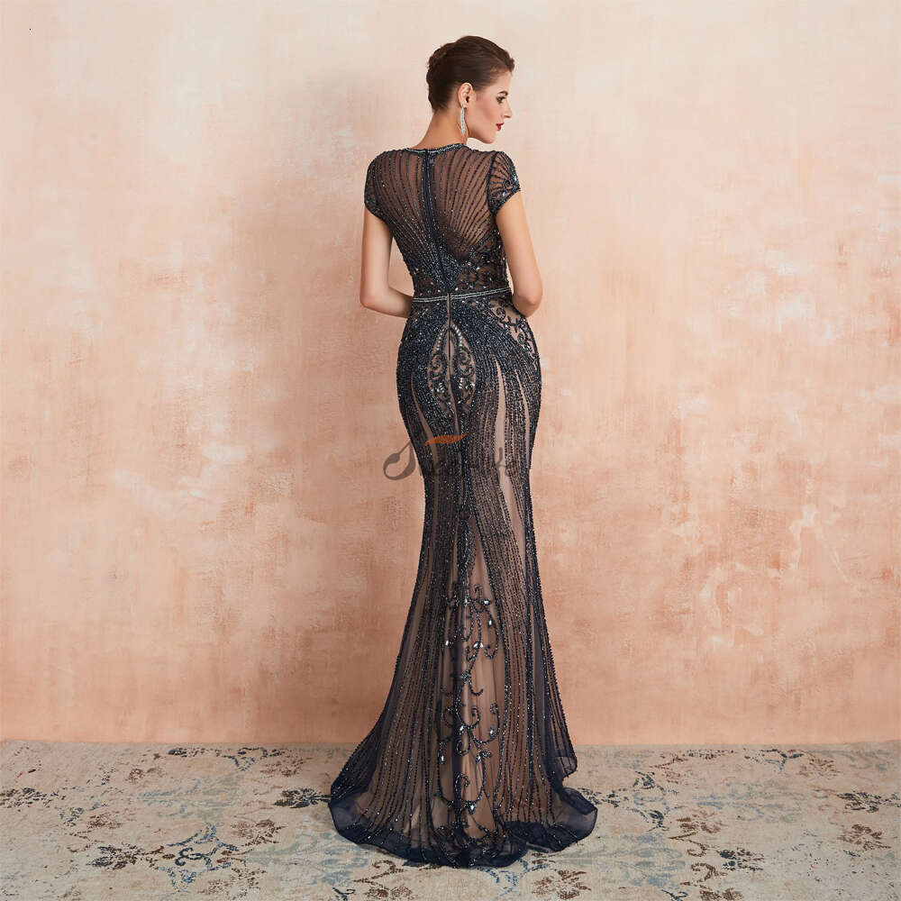 Exquisite Dubai Mermaid Evening Dresses For Women 2023 Sparkly Sequined Beading Prom Gowns Formal Party Saudi Arabia Vestidos