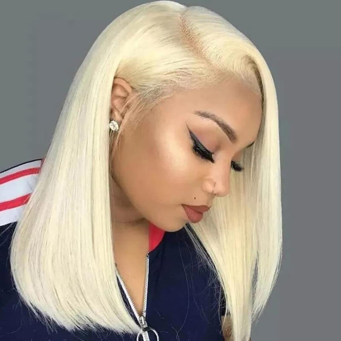 13x4 Swiss Lace Wig 12A 180 Density 613 Blonde Bob Lace Frontal Virgin Human Hair Wigs Straight Wigs