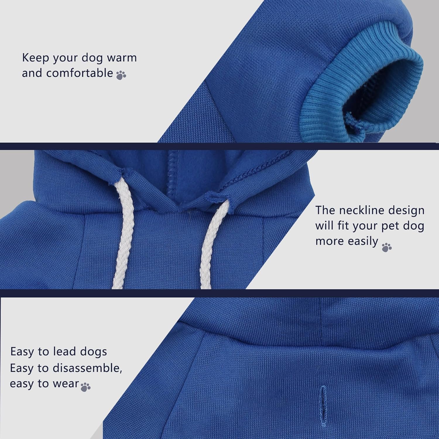 Dog Hoodie The Dog Face Printed Sweatshirt Warm Dog Sweater Solid Colors Dog Clothes Apparel with Hood Pet Clothes and Sweater Coat All in One CH275 a