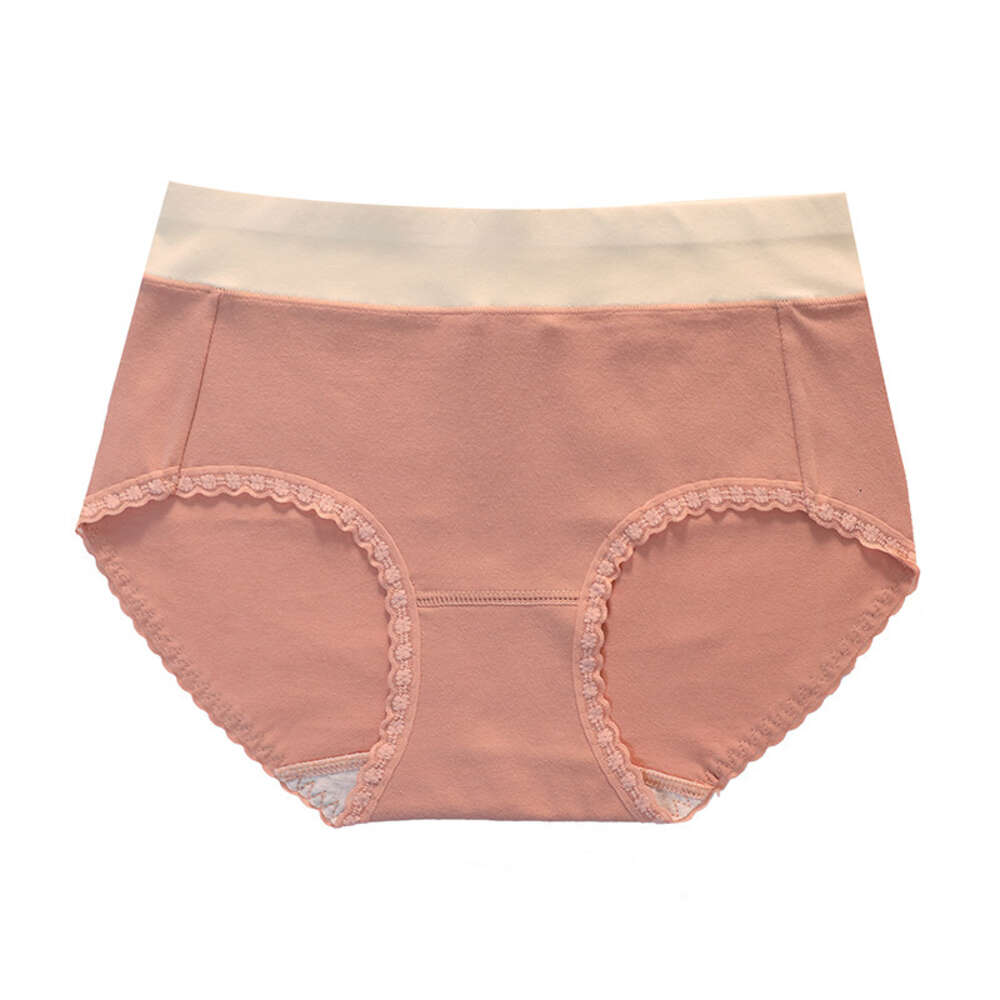 Lace Edge Pure Cotton Graphene Antibacterial Women's Underwear, Contrasting Colors, Simple and Seamless Underwear for Women Lingerie Women Underw
