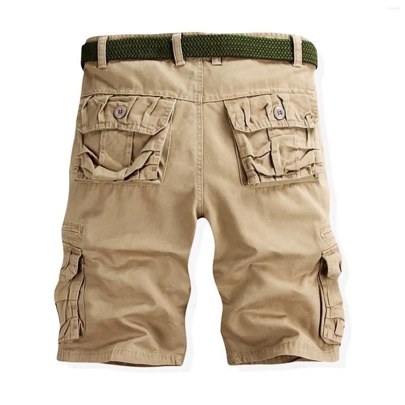 Tactical Cargo Shorts for Men: Multi-Pocket Summer Bermuda Clothing in Green, Beige, Black