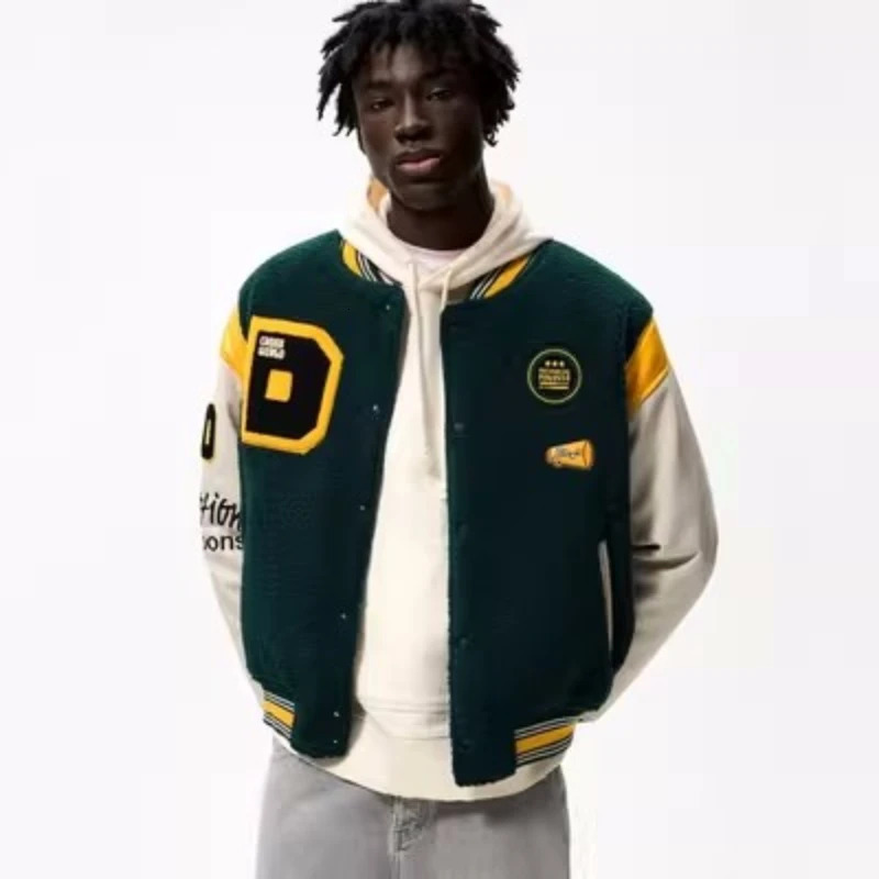 Mens Baseball Varsity Jackets Spring Embroidery Flocking Loose Street Couple Coat Hip Hop PU Y2K Patchwork Bomber Jackets Unisex 240717