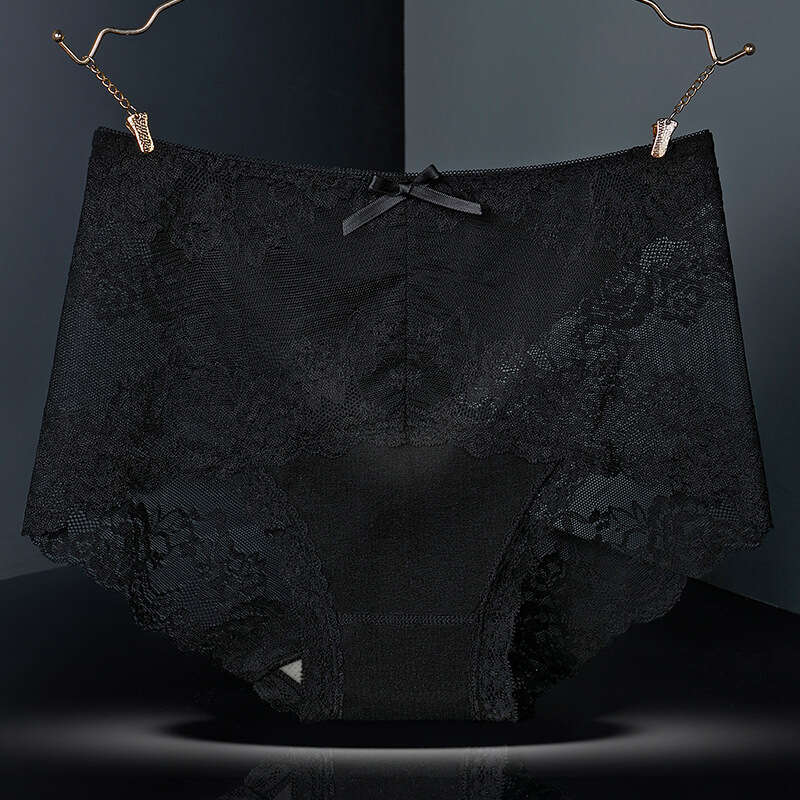 Ai Cao Antibacterial Crotch Mid Waist Underwear Sexy Lace Edge Women's Triangle Pants Underwear Women Underwears Woman Panties Calecon Women Unde