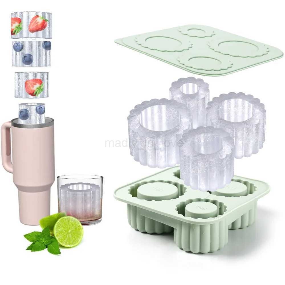 4 Grids Ice Cup Mold Silicone For Water Cup Large Capacity Ice Grid Ice Making Mold Creative Easy Release TrayM240719