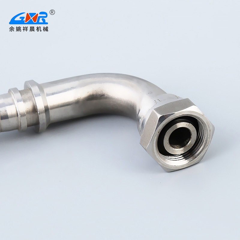 Manufacturer supplies crimping type internal thread fittings, American 90 degree internal cone hose fittings, stainless steel fittings
