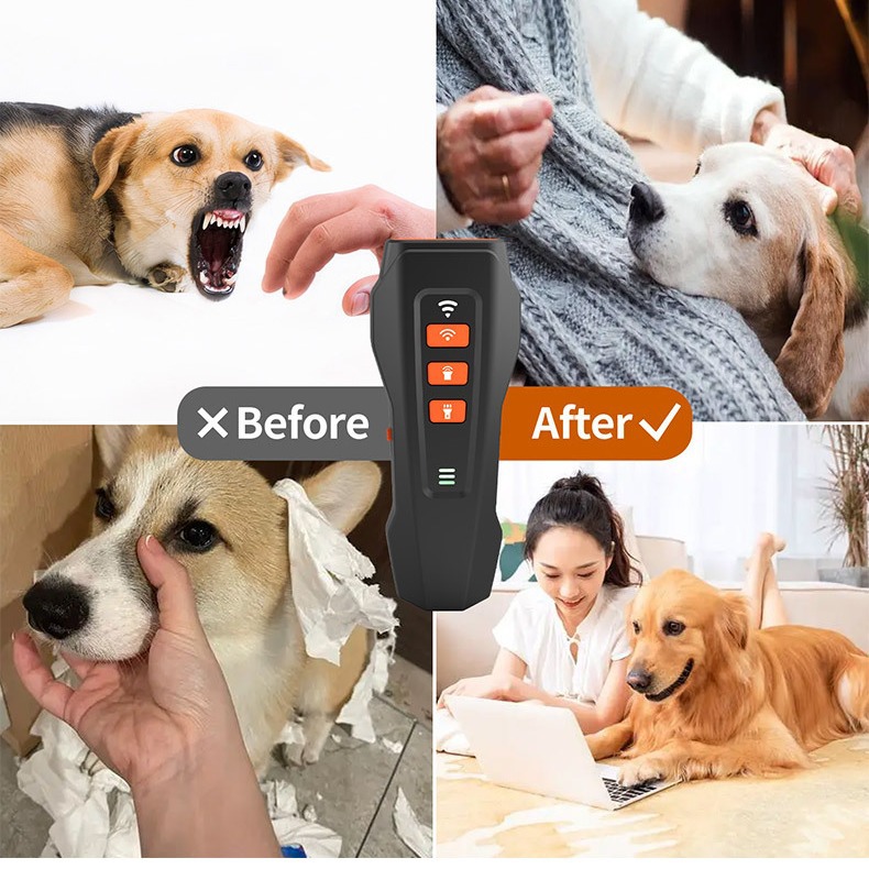 Dog Bark Stopper, 3-in-1 Rechargable Ultrasonic Dog Repeller , Training Tool for Unwanted Dog Behavior , Safe and Easy to Use