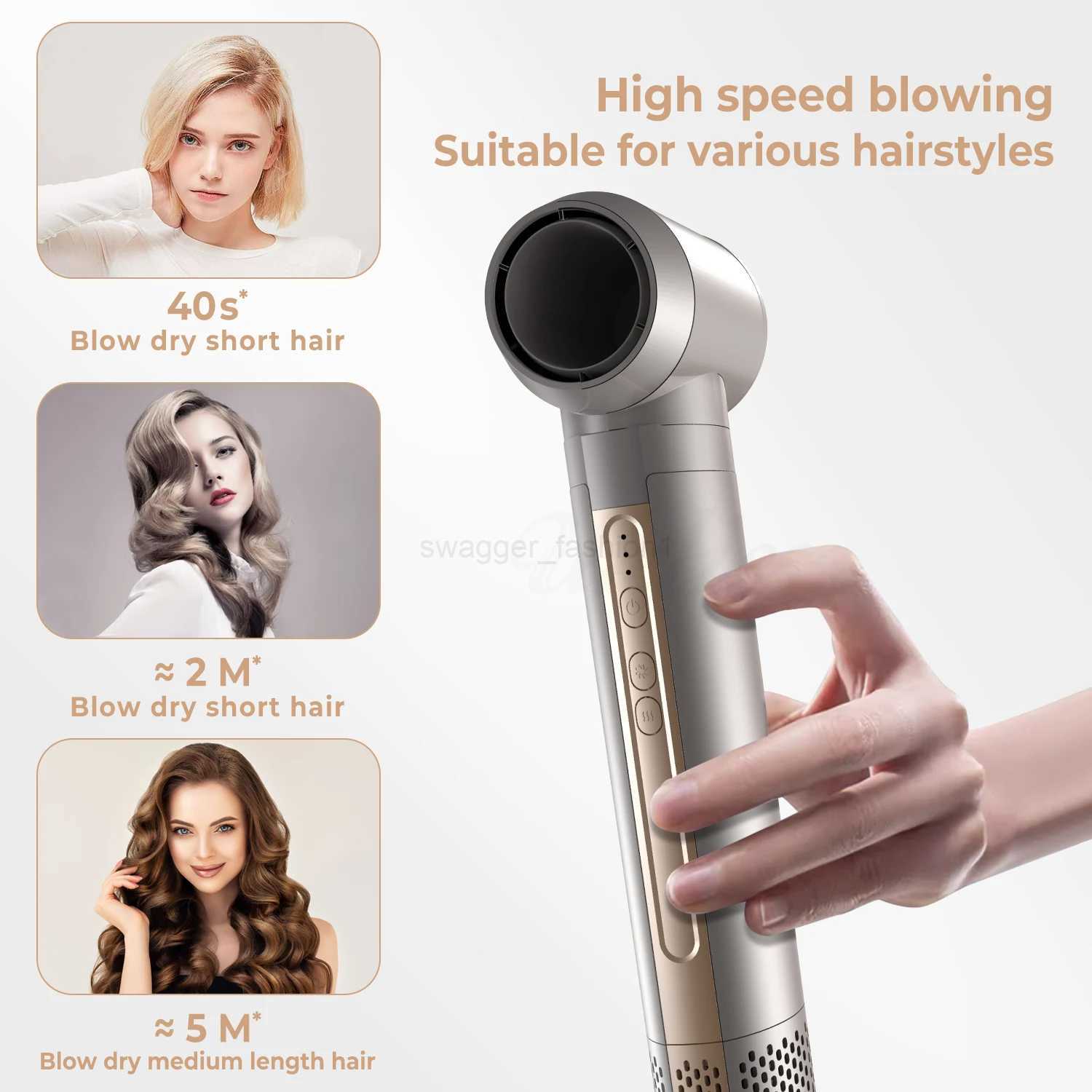 Hair Dryer Brush 6 in 1 Hot Air Brush Blow Dryer Brush in One with Volumizer Detachable Styler for Straightening Hair CurlingB240719