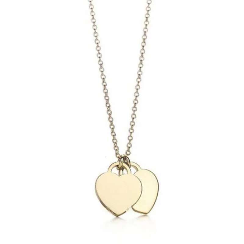 Heart Charming Necklaces Shape Gold Double Love Valentine Day Mothers' Day Lover Birthday Gift Designer Jewelry Pendant Necklace Stesier Cccf r