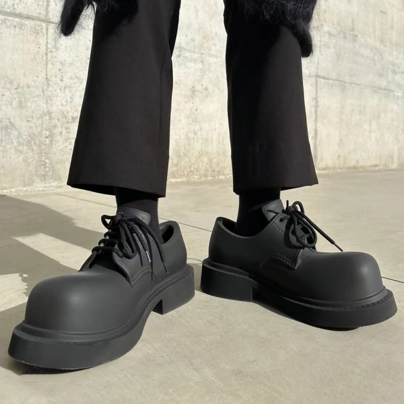 New Platform Women Loafers Fashion Round Toe Chunky Retro Flat Shoes Female Slip on Casual Women Low Top Thick Sole Single Shoe