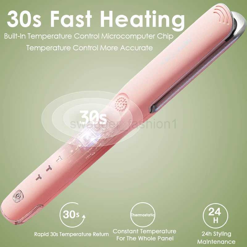 NOVUS New 2 in 1 Hair Straightener and Curler with 3D Ceramic Plates Essential Oils Portable Curling Iron Hair Styling ToolB240719