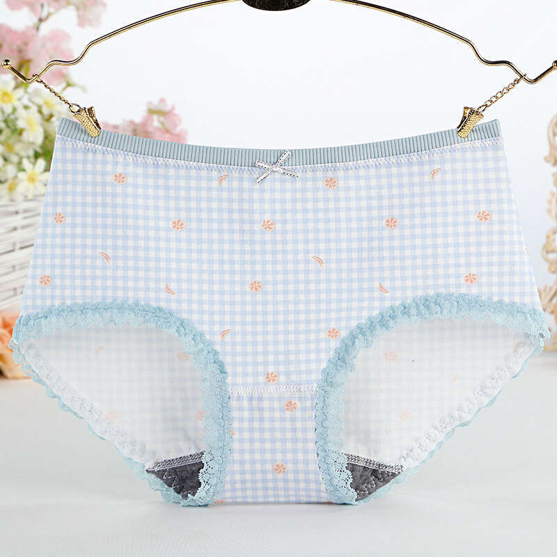 New Lace Edge Mid Waist No Trace Underwear Women's Cotton Triangle Pants Panties Calecon Lingerie Women Underwear Calzoncillos Underwears Woman U