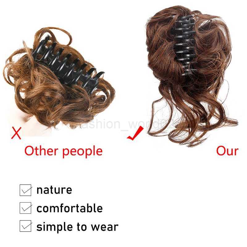 Synthetic hair clip Womens messy curly hair Wigs rabbit claw Chignon hair clip for womens fake hairX240719