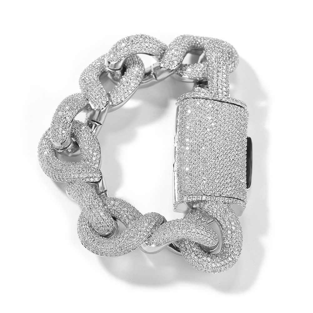 20mm Hip Hop Solid Heavy Cuban Chain Necklace Bracelet 5A Zircon Rap Jewelry