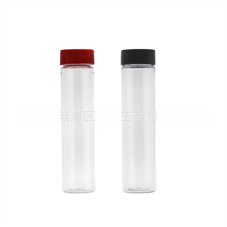 Spot supply of 110ml PET candy bottle transparent plastic flat bottom test tube