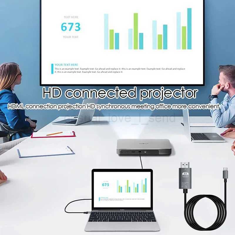 USB C to HDMI Adapter 4K 60Hz Type C Cable HDTV Converter Cable for iPhone 15 TV Converter MacBook Air iPad Samsung LaptopCL240719