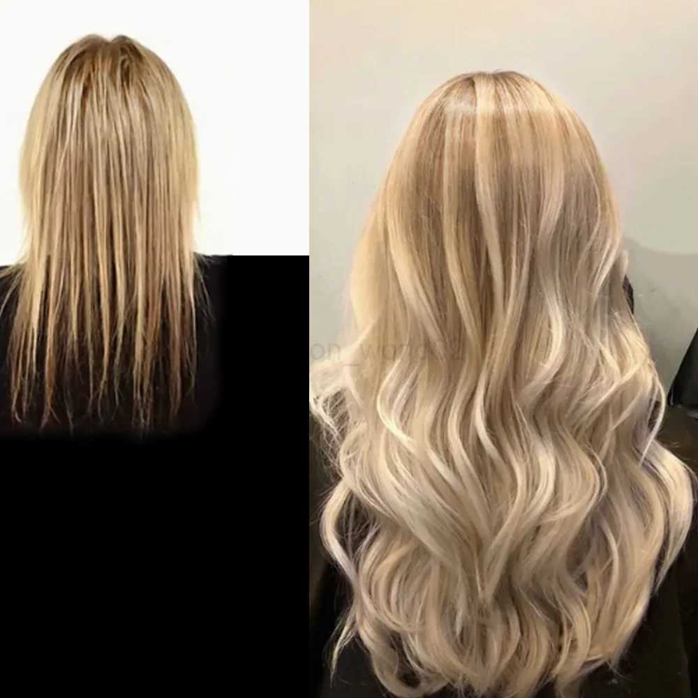 Synthetic long curly wavy hair 16 clip heat-resistant synthetic fiber hair ExtensionX240719