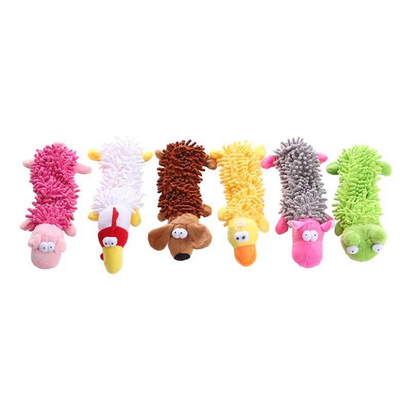 Manufacturer Wholesale Durable Interactive Pet Gifts Pet Soft Mop Plush Sounding Pet dog toy squeaky Dog Chew Toys