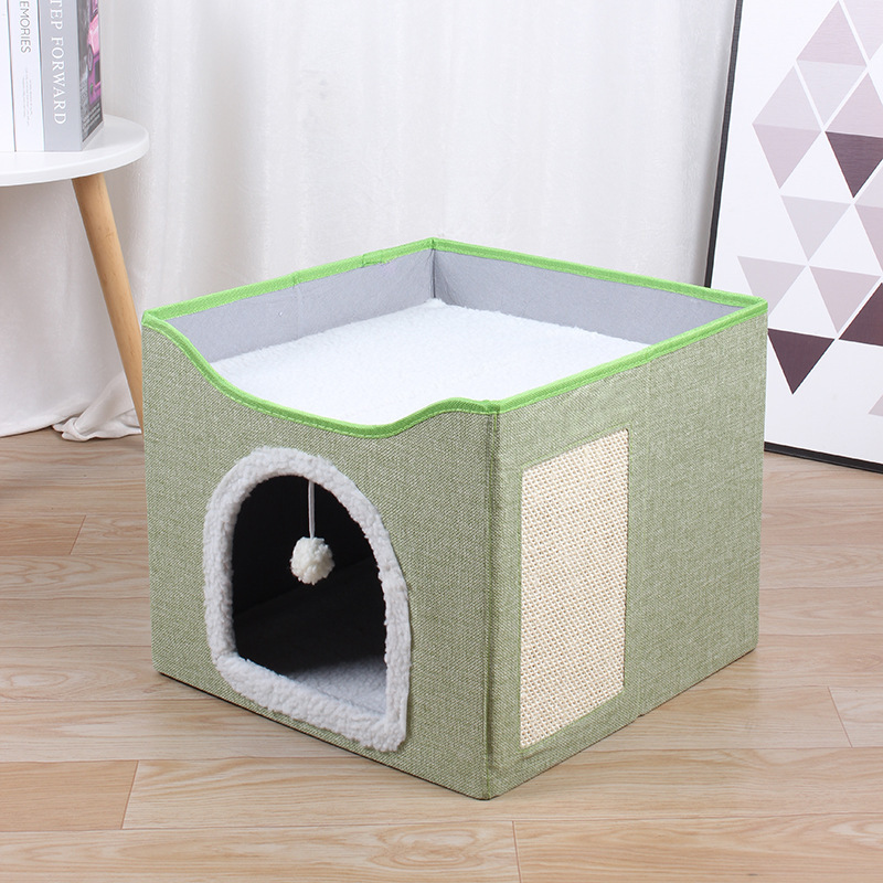 Linen Home Pet Bed for Cats and Dogs