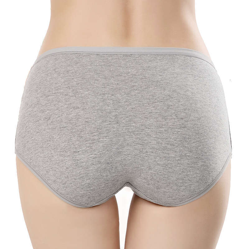 Solid Color Simple Mid Waist Plus Size Underwear, Pure Cotton Women's Underwear Underwears Woman Lingerie Underwear Women Panties Women Underwear
