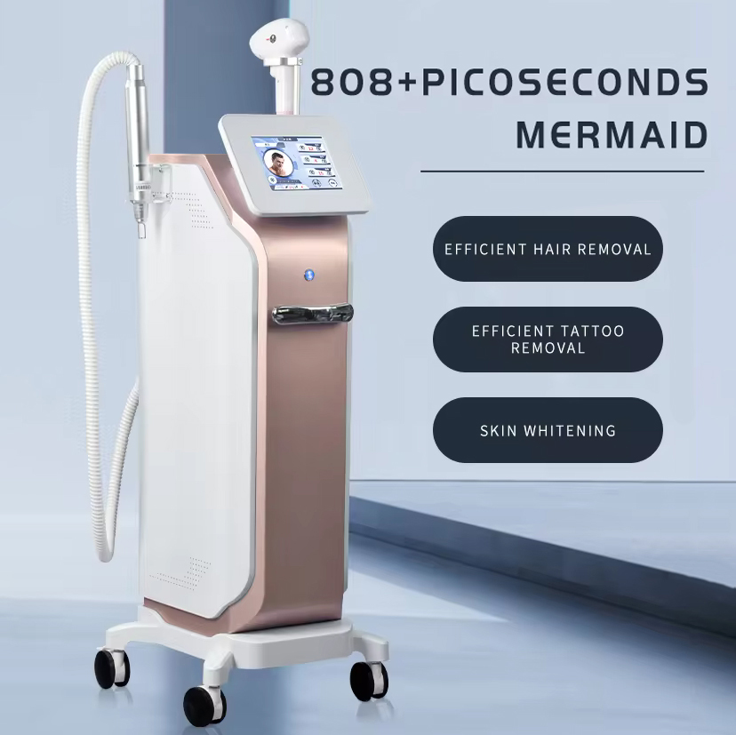 High-end Strong Power 808 Diode Laser Hair Remover Ice Point Contact Cooling Painless Machine Nd Yag Picosecond Q Switched Picolaser Tattoo Remover