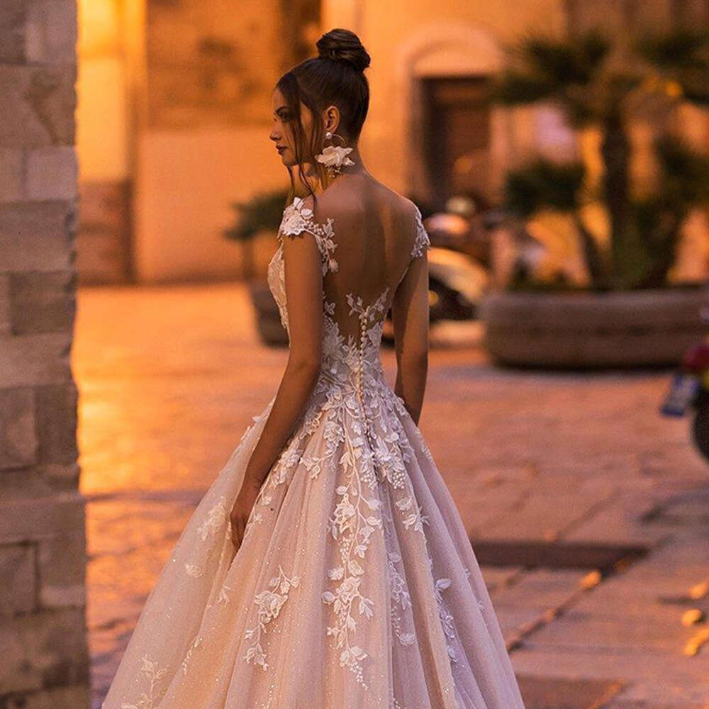 Romantic Dresses For Women 2023 Off The Shoulder Backless Lace Appliques Boho Wedding Gown Vestidos Novia Robe De