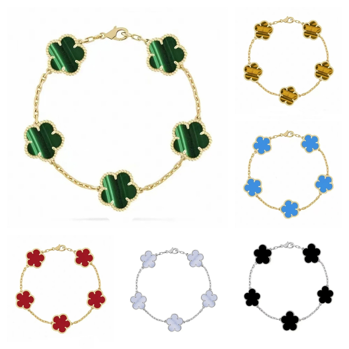 classic fashion lucky clover bracelet jewlery designer for women designer bracelet Ladies and Girls bracelets Engagement jewelry 5 flower designer bracelet gift