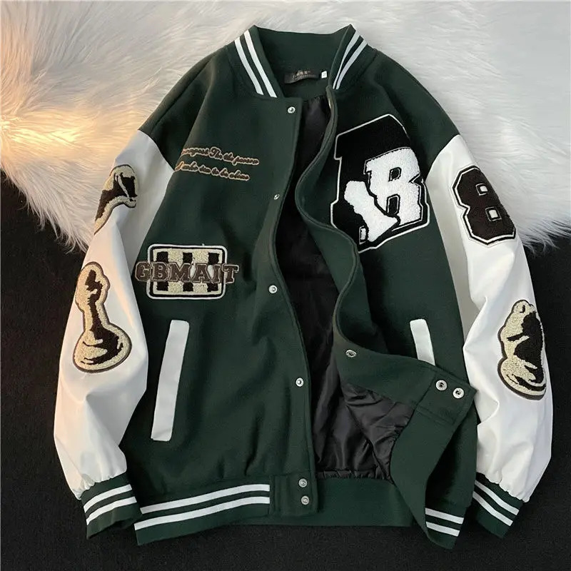American Letter Embroidery High Quality Jackets Coats Mens Y2K Street Hip-Hop Trend Baseball Uniform Couple Casual Joker Jacket 240717