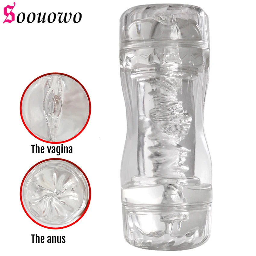 Male Masturbator Cup Soft Pussy Sex Toys Transparent Vagina Adult Endurance Exercise Sex Products Vacuum Pocket Cup for Men 18 240715