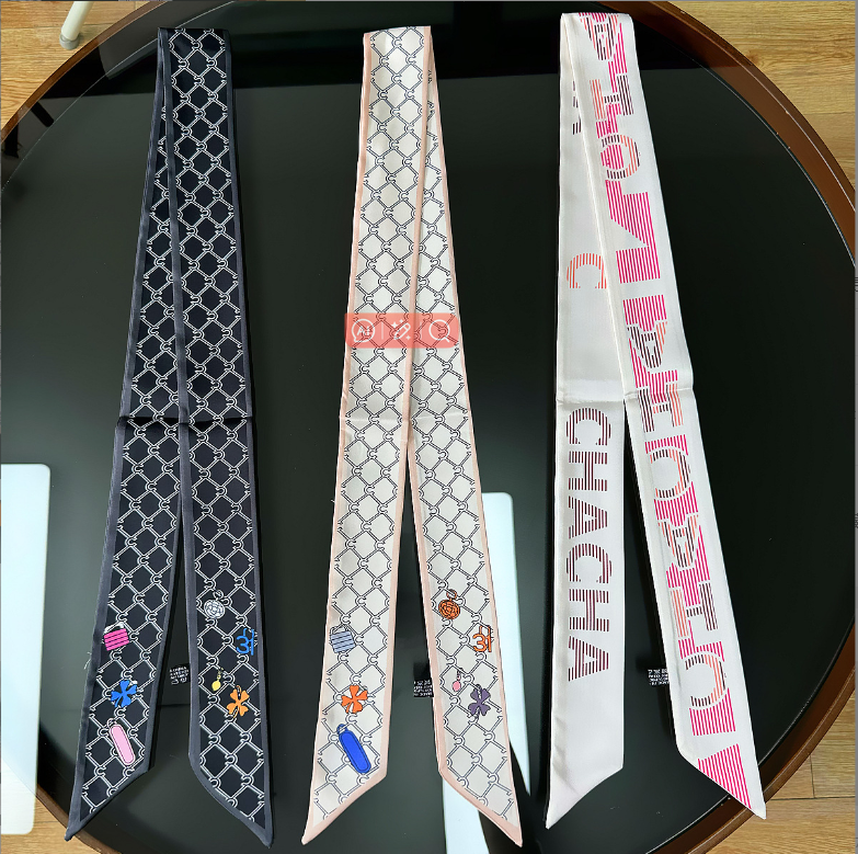 Silk Headband Wear Tie Bag Handle Ribbon Printed Headscarf Women's Scarf Fashion Wrist Band