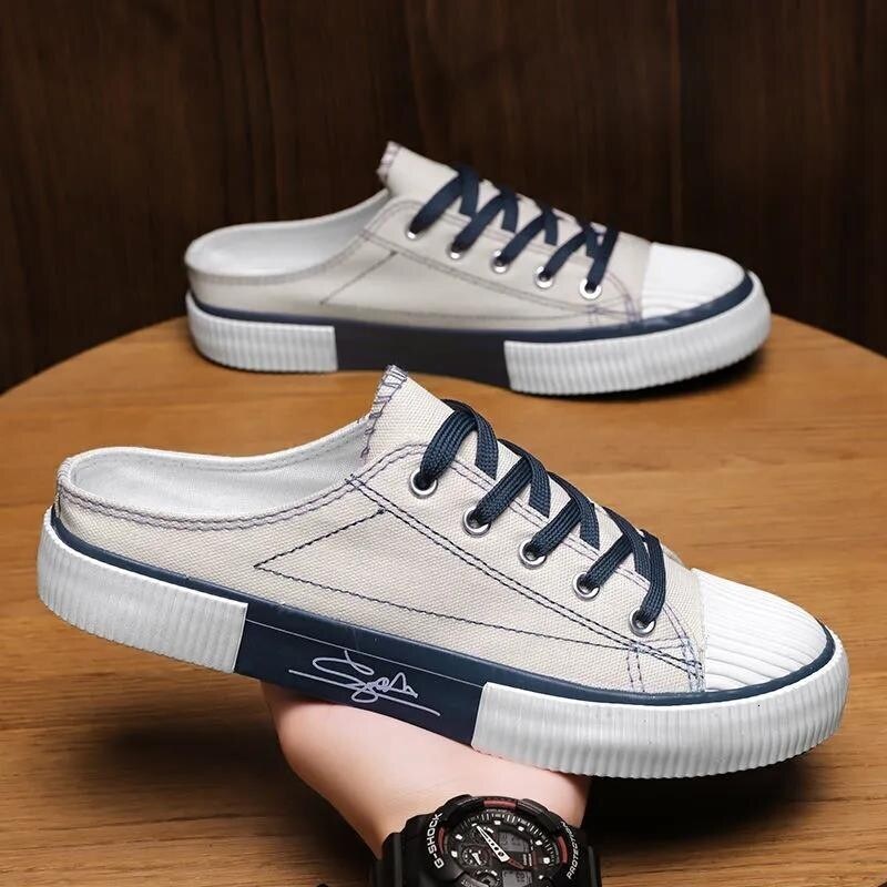 Designer Men's White Shoes Land Tour Leisure Lazy Set Sports Shoes Outdoor Walking Shoes
