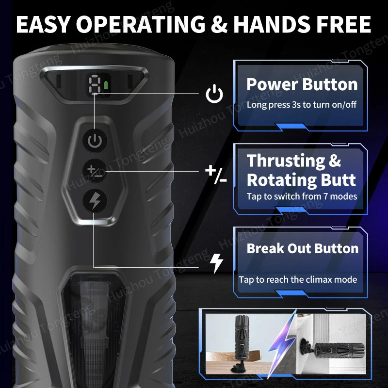 Male Masturbator Automatic With 7 Powerful Vibrating Thrusting Blowjob Masturbation Cup Pocket Pussy for Adult Men Sex Toys 240711