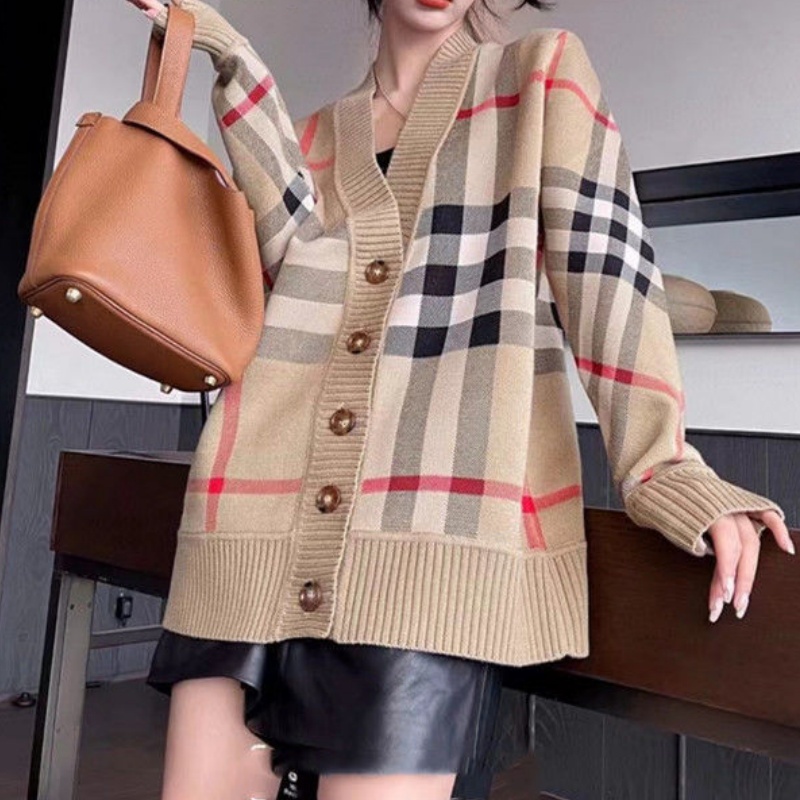 Autumn-winter Designer High Quality Fashion Women's letter knit Cardigan Coat Luxury women's crew neck pullover sweater