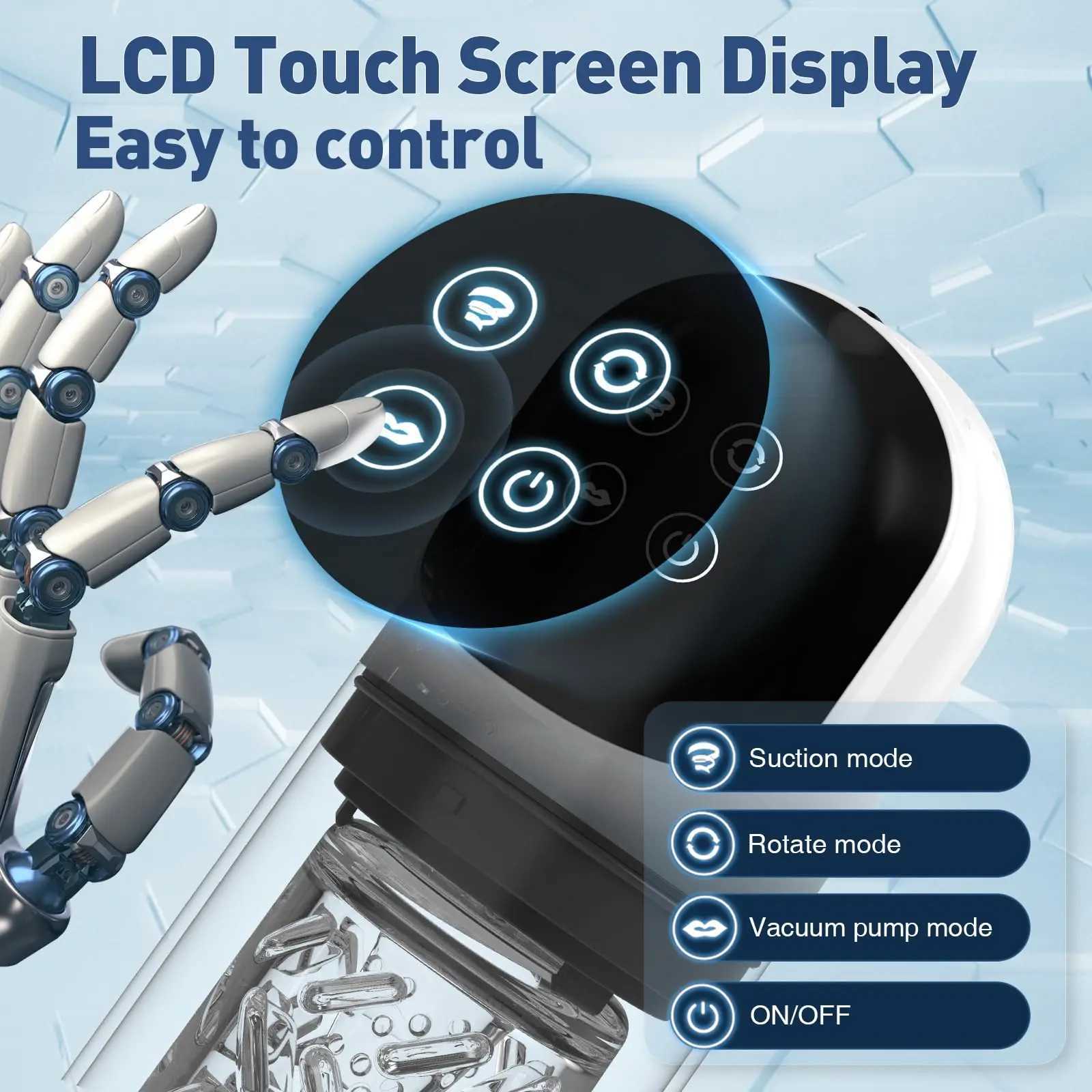 LCD automatic suction licking male masturbation penis pump pocket cat male masturbation 14 powerful modes sex toyXJ250319