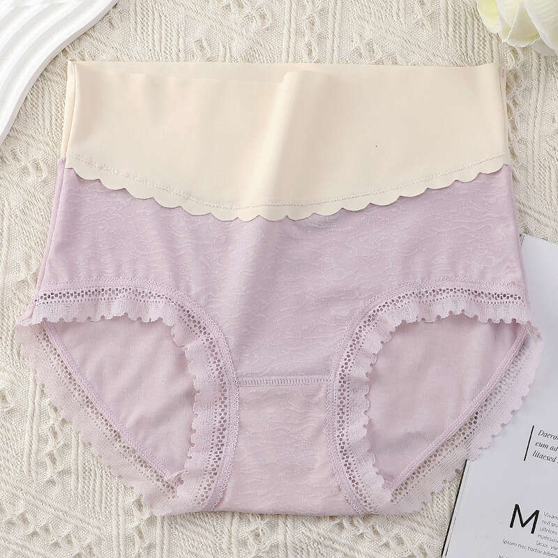 Comfortable Mulberry Silk Crotch Women's High Waisted Underwear, Lace Edge Seamless Triangle Pants for Women Calzoncillos Women Underwear Underwe