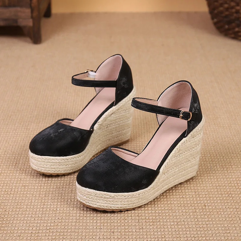 Lihuamao Comfort Wedges Platform Sandals Womens High Heels ESPAdrilles Pump Comfort CSual Shoes 240719