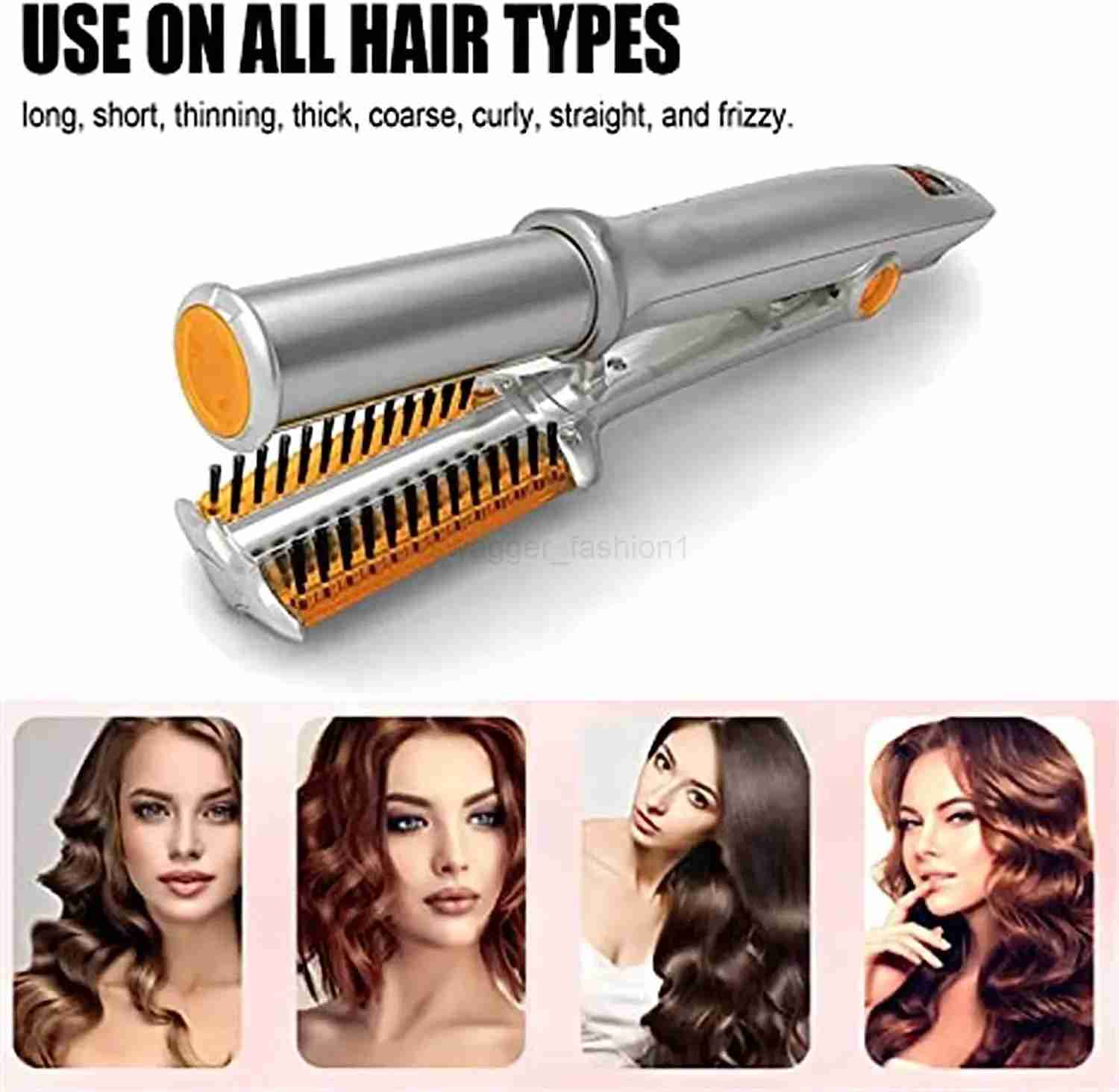 2-Way Rotating Hair Curler Straightener Automatic Curling Iron Electric Hair Brushes Ceramic Iron Hair Straightening StylerB240719