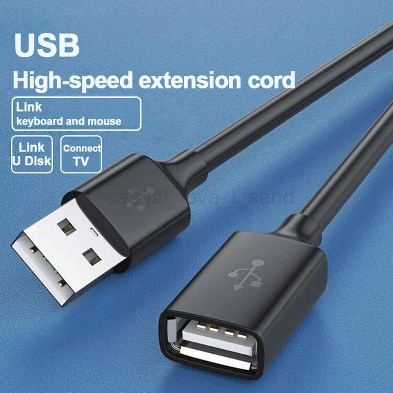 USB 2.0 Extension 480mbps Male to Female Extension Speed Data Sync Cable Extender M/F for Computer Mouse Hard Disk Extend WireCL240719