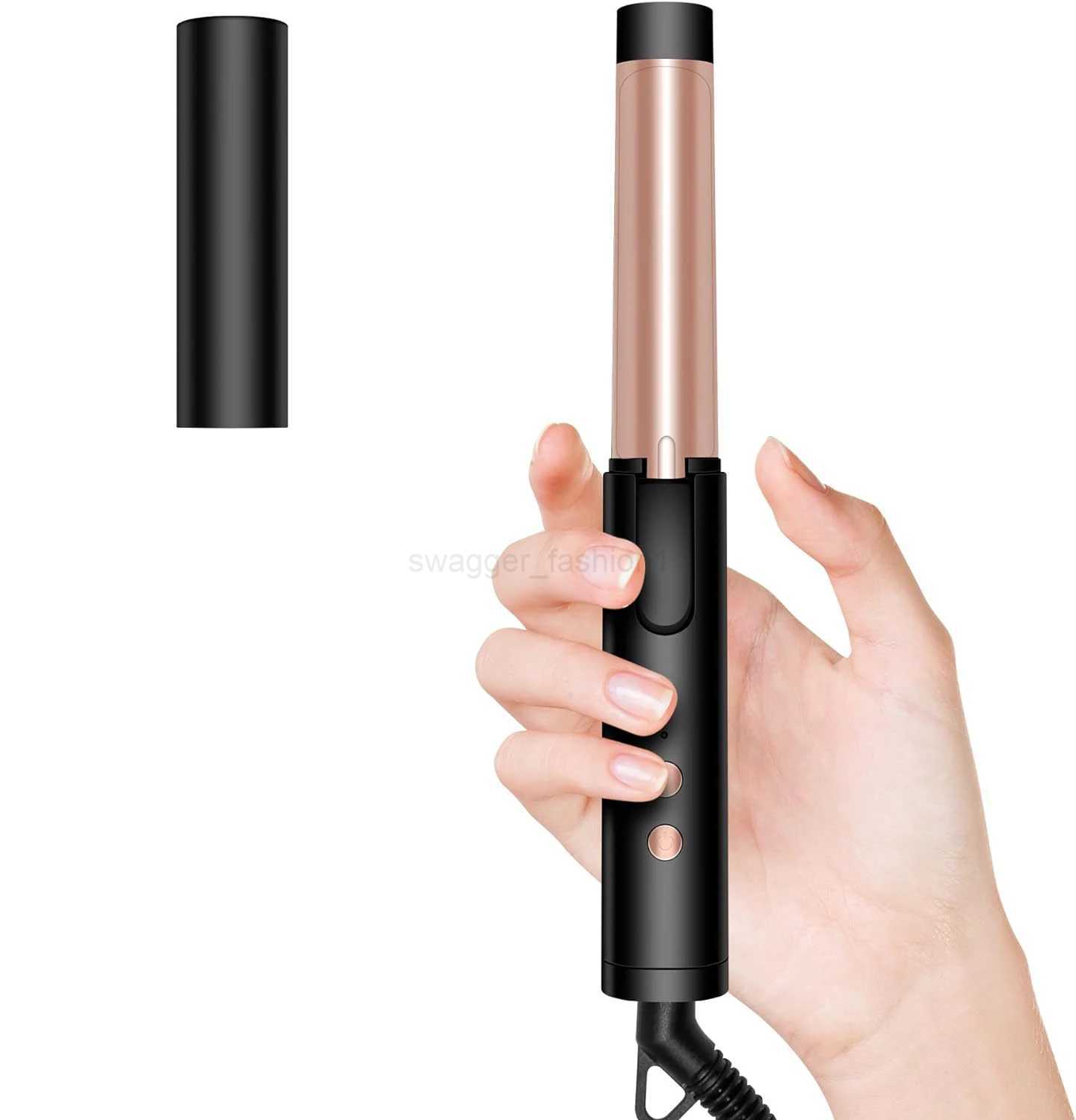 Mini Curling Iron for Short Hair 25mm 3 Temps Ceramic LED Display 160-200 Travel BagB240719