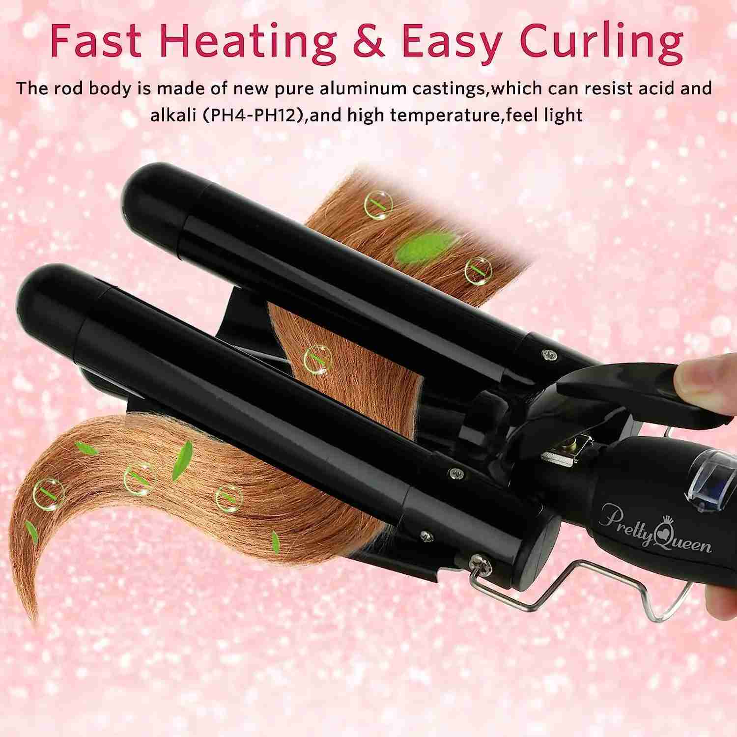 3 Barrel Curling Iron Wand Electric Professional Ceramic Hair Curler Roller Lcd Curling Iron Waver Fashion Styling ToolsB240719