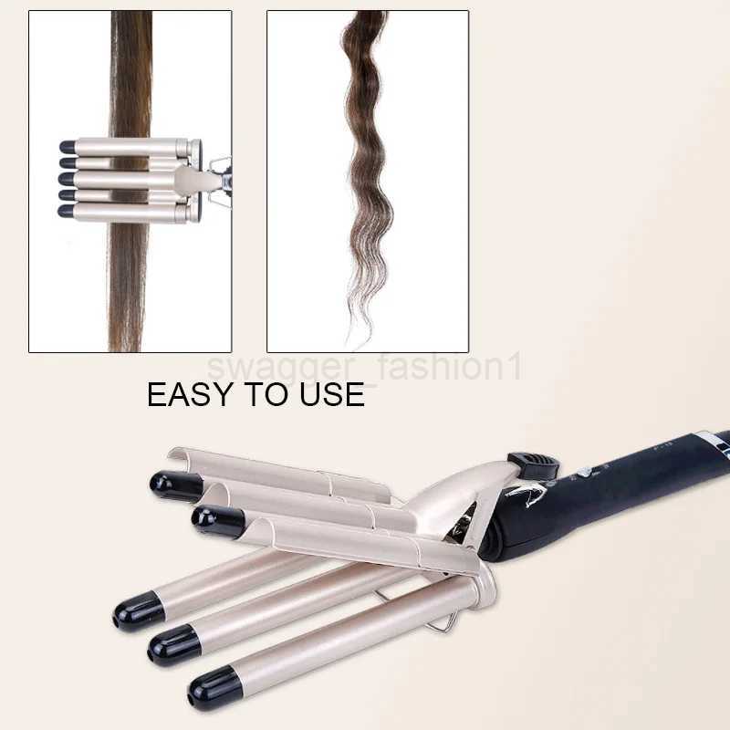 5 Tube Hair Curler Fast Heating Big Wave Curling Iron Ceramic Five Stick Egg Curl Hair Waver Tools For All Types Of HairB240719