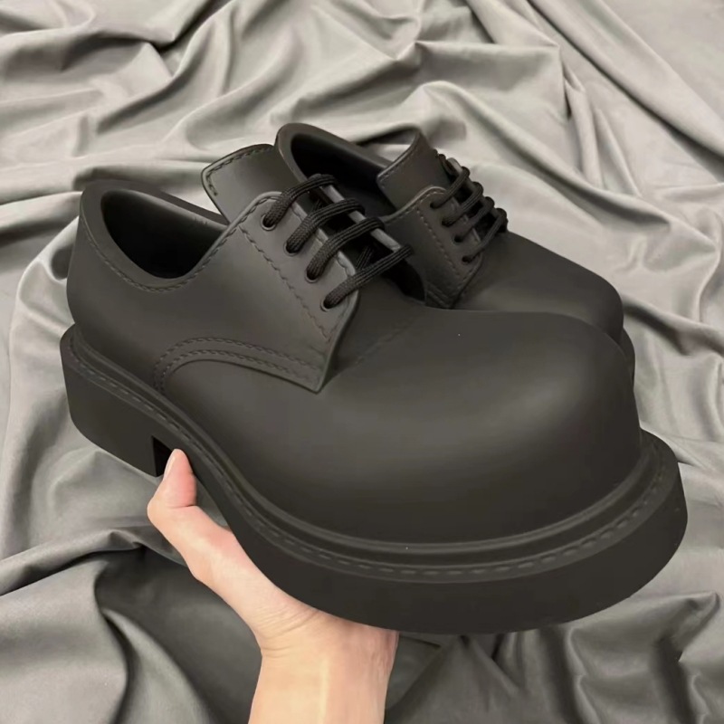New Platform Women Loafers Fashion Round Toe Chunky Retro Flat Shoes Female Slip on Casual Women Low Top Thick Sole Single Shoe